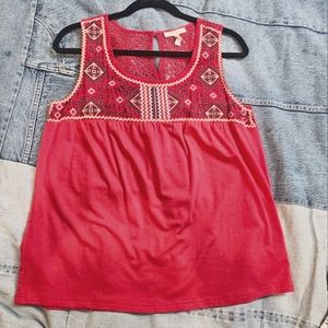 Tank Top with Embroidered Design